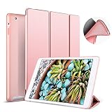 Aoub (Old Model) for ipad 2/3/4 case Slim Lightweight Tri-Fold Silicone Stand Cover with Auto Sleep/Wake Function,for Old iPad 2th/3th/4th Generation case (Rose Gold)