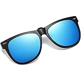 OopsMi Clip-on Sunglasses Polarized Unisex Anti-Glare Driving Glasses With Flip Up for Prescription Glasses