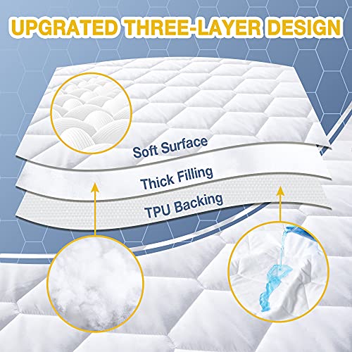 Waterproof Mattress Pad Queen Size, Soft and Breathable Quilted