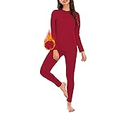 American Trends Womens Thermal Underwear Set - Long Johns for Base Layer Women with Fleece Lined for Winter-Warm Loungewear