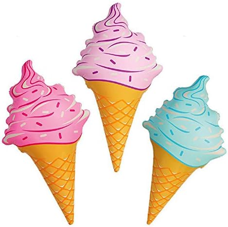 Coolpay Cute Ice Cream Swim Ring Inflatable Swimming Float Suitable for Adults and Children,3 Packs