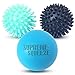 Radical Fitness Ball Massage Ball Roller Set - Lacrosse and Spiky Ball Combo Pack - Massage Balls Perfect for Trigger Point and Foot Massaging, Light Blue, Pale Blue, Dark Grey