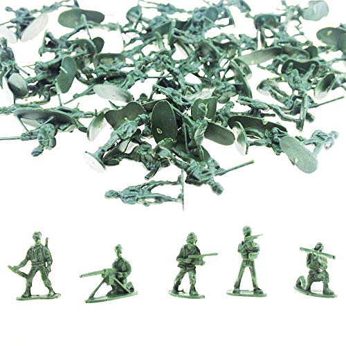 Jyongmer 300 Pcs Plastic Army Toy Soldiers Various Pose Toy Soldiers Action Figures, 3 Colours of Army Men for Family, Kid Gifts, Party Decorations, Party Favors