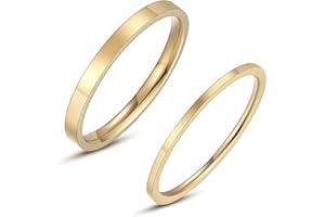 Chrishine Life Dainty Rings for Women Teen Girls Stackable Rings Set Eternity Wedding Band Lovely Friendship Ring Mothers Day Anniversary Graduation Birthday Gifts for Her, Gold/Silver, Size 6 to 9
