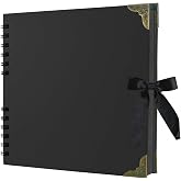 Scrapbook Album, 8 x 8 Inch Scrap book, 60 Black Blank Pages Scrapbooks albums, Hardcover Photo Album Scrapbook, Memory Book, Traveling, Birthday &amp; Holiday Gifts.