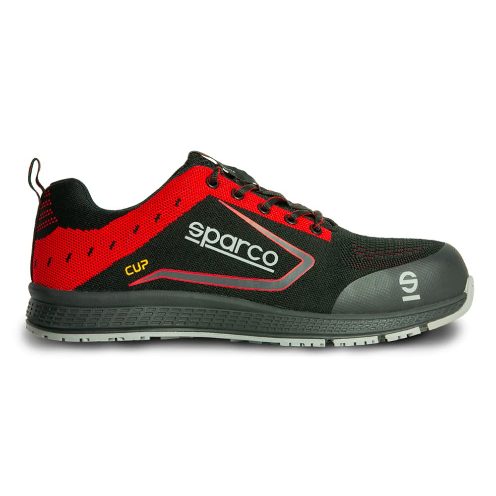 Sparco Lightweight Safety Shoes Cup S1P Albert Black/Red EU Size 40