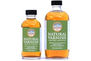 NATURAL EARTH PAINT ECO-FRIENDLY PAINT KITS Natural Earth Paint Natural Varnish – 100% Plant-Based, Non-Toxic Protective Finish for Paintings, Wood & Crafts – Fast-Drying, Non-Yellowing, Glossy & Durable – 4 oz. Made in USA