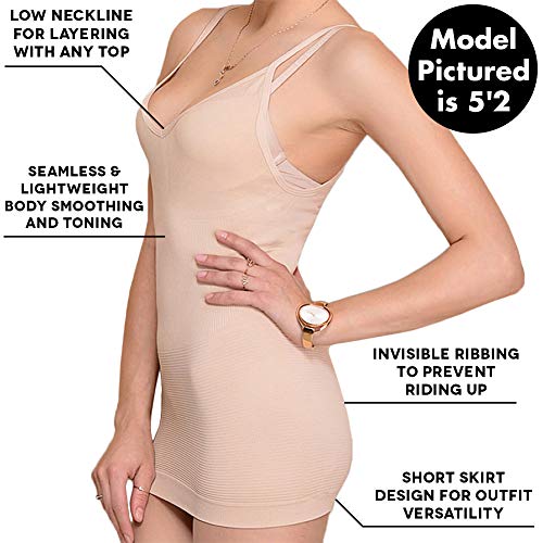 ROBERT MATTHEW Transforming Women's Shapewear Full Slip Camisole (Small/Medium, Nude) - Thumbnail 3