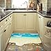 DZT1968 3D Beach Floor Wall Sticker Removable Mural Decals Vinyl Art Living Room Decor