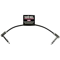 Ernie Ball Flat Ribbon Stereo Patch Cable, 6in, Black (P06408)