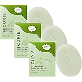 Curie White Tea Detoxifying Body Wash Bar – Sulfate-Free, Vegan Cleansing Bar with Bentonite Clay & Volcanic Ash for Smooth, Refreshed Skin (3PK)