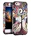iPhone 6 Cases, iPhone 6S Case, SKYLMW Hard PC Shell with Soft Silicone Hybrid iPhone 6 Covers Protective 3 Piece Shockproof Anti-Scratch Combo Cover for iPhone 6/6S 4.7 Inch Tree Black