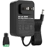 BTF-LIGHTING 5V 6A 30W Power Supply Adapter ETL Listed, Class 2 | 100-240V AC to 5V DC Converter Class 2 Power Supply, 5.5x2.1mm Jack for for Low Voltage LED Strip Lights, Router, Electronics