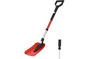 VEVOR Snow Shovel for Driveway, 9 in Foldable Snow Shovel with D-Shaped Handle, 36-40 in Adjustable, Lightweight Aluminum All
