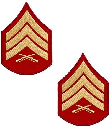 USMC Gold on Red Chevrons, Male Sergeant, Sgt