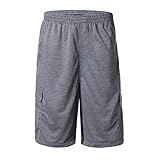KingPlus Men's Plus Size Cotton Loose Big and Tall Waist Cargo Shorts Charcoal 5XL
