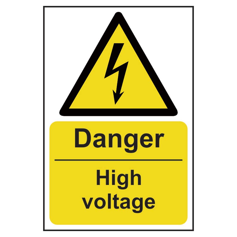 Spectrum Industrial 11029" Danger High Voltage Self Adhesive Vinyl Sign, Multi-Colour, 200 x 300 mm