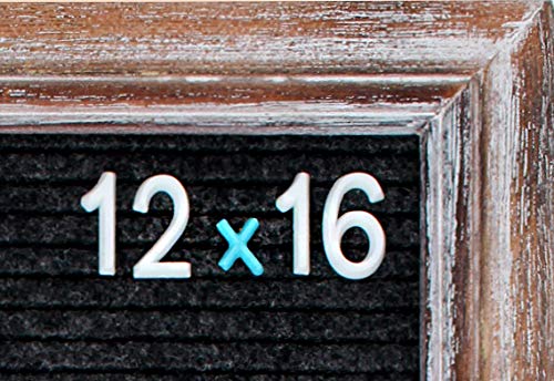 Large Rustic Felt Letter Board Barnwood Bundle Farmhouse Vintage Wood Frame and Stand by Felt Creative Home Goods 12x16 Changeable Message Board 700+ Letter Set Numbers (12x16 Inches, Brown Black)