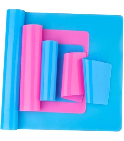 Aoulela 3-Pack Silicone Craft Mats - A3 Size, Non-Stick, Heat Resistant - Blue, Orange, Purple