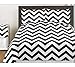 Black and White Chevron 3 Piece Childrens and Teen Zig Zag Full / Queen Girl or Boy Bedding Set Collection
