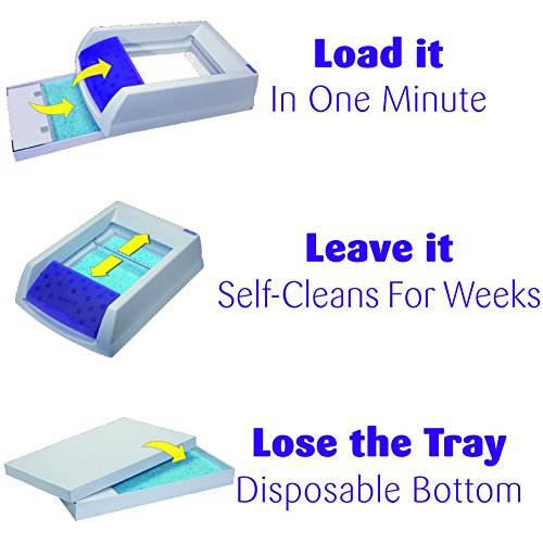PetSafe ScoopFree Crystal Cat Litter & Refill Tray with Lid, Fresh Scent, 4.3 Lb Bag with Each Tray, Pack of 3