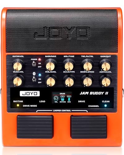 JOYO Gitarrenverstärker, 10 W, tragbar, mit Multieffektpedal – OTG-Aufnahme, Bluetooth, 14 Verstärker-Modelle, 3-Band-EQ, 36 Rhythmen & Looper (Jam Bu