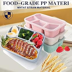 8 Pack Bento Box, Lunch Containers Wheat Straw Meal