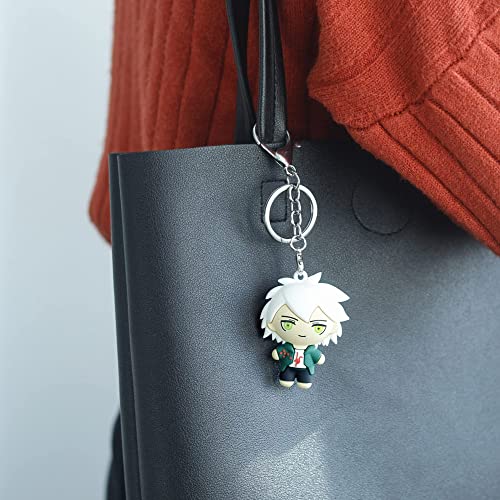 Nagito Komaeda Keychain 3D Nagito Keyring Anime Collectible Figure Toys Accessories for Kids Birthday Gifts 6cm/ 2.36in
