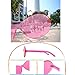 One Piece Oval Candy Colorful Sunglasses Transparent Rimless Round Clout Goggle Glasses (Pink)