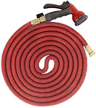 Expanding Water Hose,Urgod 25FT Heavy Duty Expandable Garden Hose,3 Latex Core, ALL Brass End Fittings, 8-Pattern Sprayer NozzlE