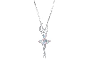 luomart Girls Necklace Ballerina Dance Recital Gifts for Women,Ballet Dancer Pendant Jewelry for Sister Mom Friends
