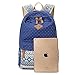 Abshoo Canvas Dot Backpack Cute Lightweight Teen Girls Backpacks School Shoulder Bags (Grey)