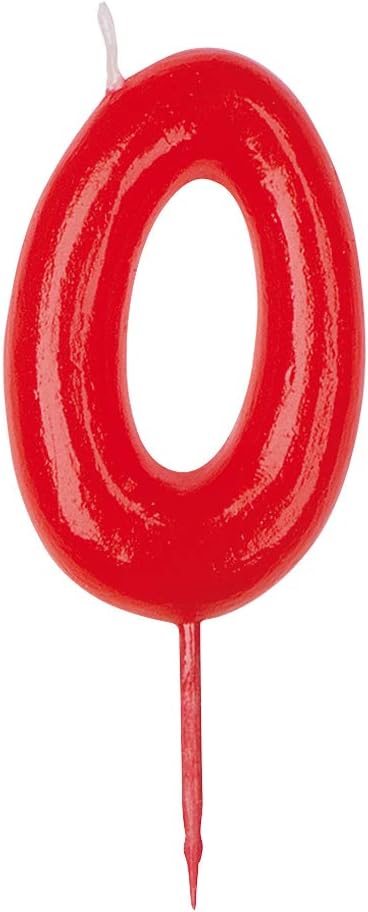 dekoraRed Number Birthday Candles | Number 0 | 5,5 cm