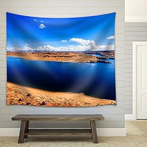 The Beautiful Lake Powell in Utah. - Fabric Wall Tapestry Home Decor - 51x60 inches
