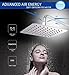 Showerheads For the Bathroom 12 Inch Stainless Steel Square Adjustable Fixed Rainfall Shower Head High Pressure with Chrome Finish,For the Best Relaxation and Spa