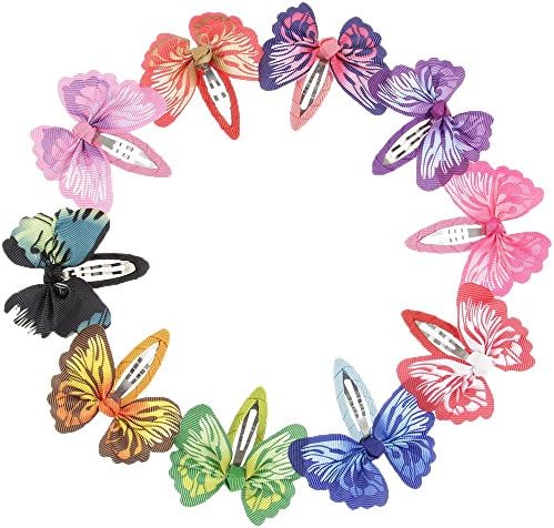 lovinglove Chiffon Flower Hair Bow Clips For Teens Toddlers Kids Children (10 Butterflies)
