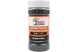 From The Root Tukmaria (Basil Seeds/Sabja Seeds) 280 g | Used for Falooda & Drinks | Whole Basil Seeds for Dessert & Cooking 