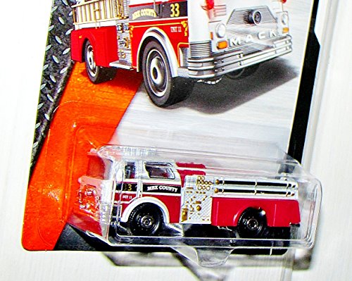 Matchbox 2015 MBX Heroic Rescue '75 Mack CF Fire Engine 55/120, Red and White