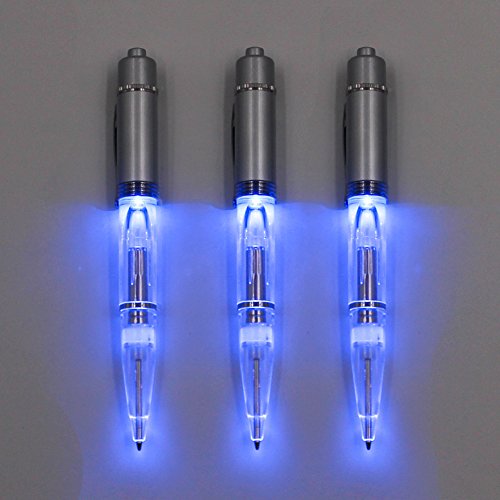 Glovion LED Light Pen Light Up Pen Light for Night Writer Blue [Pack
