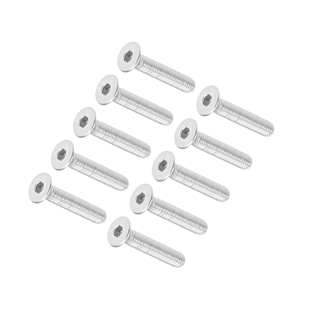 MACHSWON M4 x 25mm Metric Hex Socket Cap Screws 304 Stainless Steel Flat Head Bolts Fully Threaded Machine Screws 30Pcs — image 1