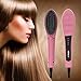 HIRALIY Hair Straightener Brush with Professional PTC Ceramic Heating and LCD Display(Pink)