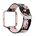 Outsta for Fitbit Blaze Watch Band,Floral Leather Strap Replacement WatchBand & Frame Holder Shell Strap Accessories Smart Watch Bracelet Band Women Men Multicolor (C)