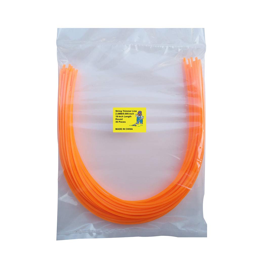 ZeeYee 36-Piece Pre-Cut Round 2.4mm by 45.7 Length String Trimmer Line