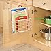mDesign Over The Cabinet Hanging Storage Basket - Steel Bakeware Organiser and Cutting Board Holder - Excellent Kitchen Storage Solution - Chrome