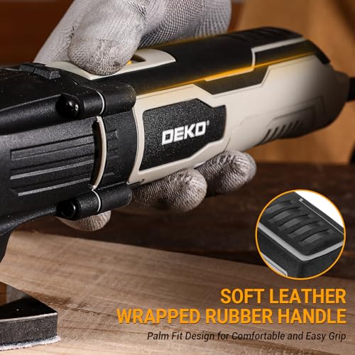 Utensile Multifunzione Oscillante: DEKOPRO 300W Strumento Oscillante Kit 3000-22000OPM Elettro Multiutensile a Fili, 6 Velocità Regolabili, 3° Angolo di Oscillazione, per Legno, Plastica e Metallo