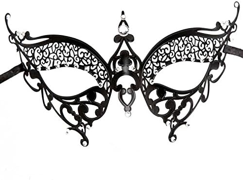 Laser Cut Metal Mask Filigree Venetian Masquerade Diamante Bendable Half Hollow Out #38