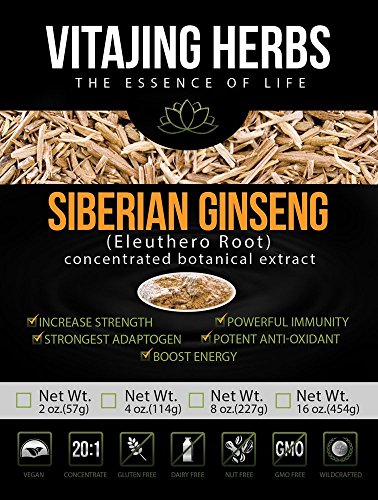 Siberian Ginseng Extract Powder (Eleuthero Root) 20:1 Concentration (2oz / 57gm)