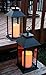 BANBERRY DESIGNS Black Decorative LED Lantern - LED Flickering Flameless Pillar Candle with 5 Hour Timer Included - Indoor/Outdoor Lantern - Set of 2-13