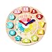 GEMEM Toddler Clock Toy Wooden Shape Sorting Teaching Time Number Puzzle Lacing Block Early Learning Educational Toys for Toddlers Boys Girls 3 4 5 Years Old