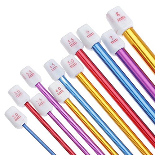 11 Different Size Multicolour Aluminum Tunisian/afghan Crochet Hook Needle by DINGJIN